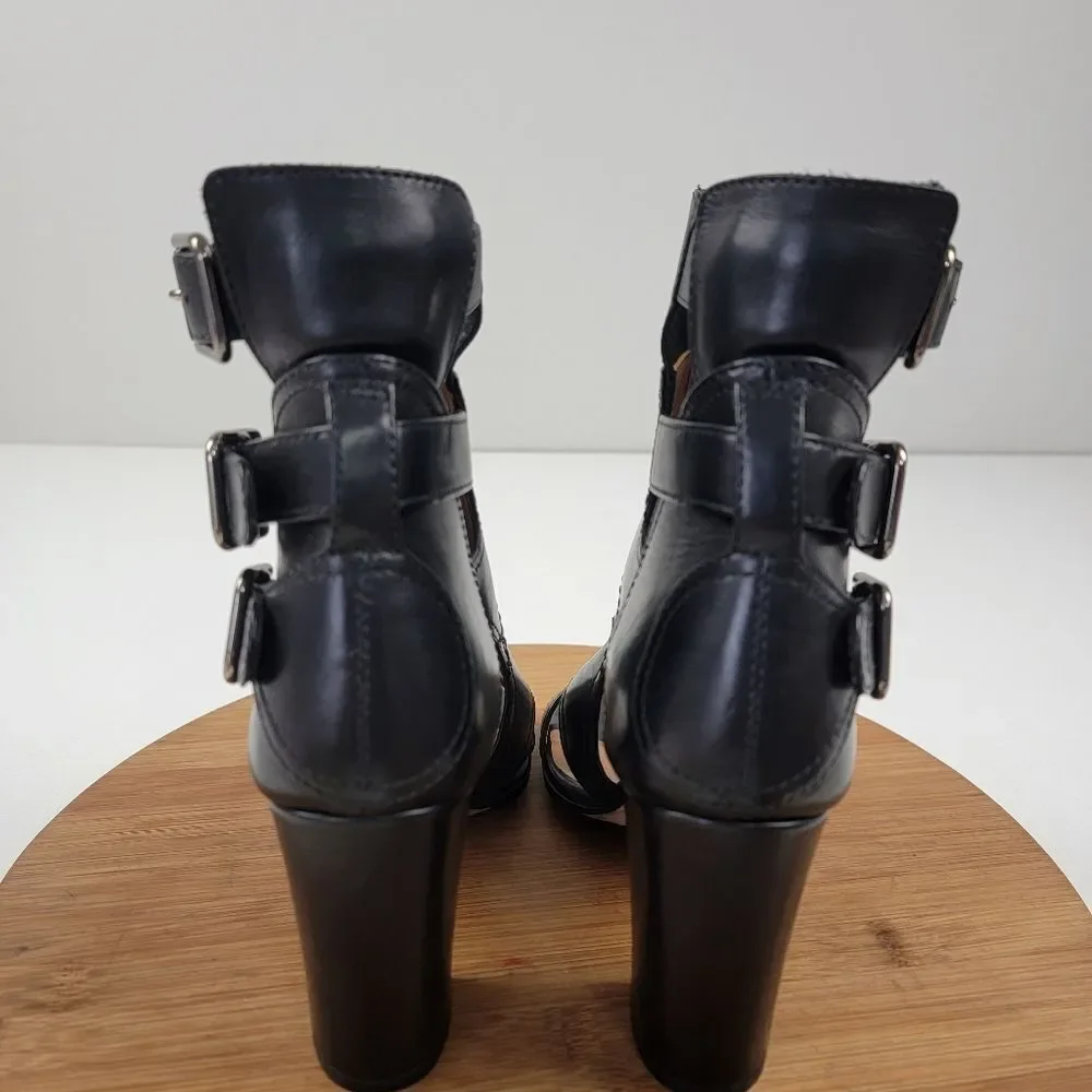 Laurence Dacade Felicite Black Leather Block Heels Womens‎ Shoe sz US 6 EU 37